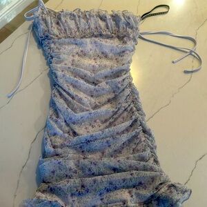 KatieJ teen lavender floral rouched dress